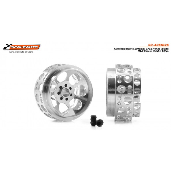 Scaleauto SC-4051D25 Llanta aluminio 16.2x10mm Monza-2