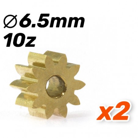Scaleauto SC-1093A65 Piñón 10 dientes latón diam 6.5mm