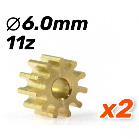 Scaleauto SC-1094A60 Piñón 11 dientes latón diam 6mm