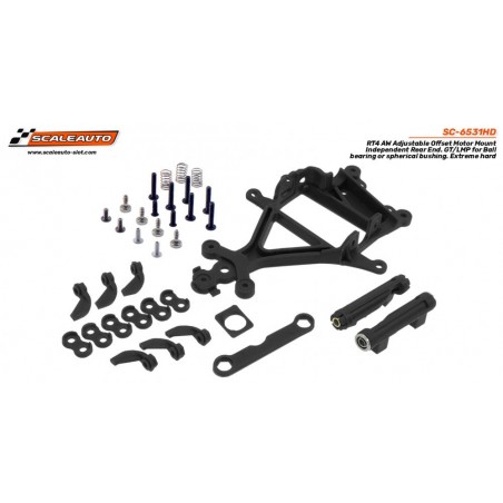 Scaleauto SC-6531HD Soporte motor DURO AW RT-4 Offset ajustable GT/LMP para rodamientos y rótulas