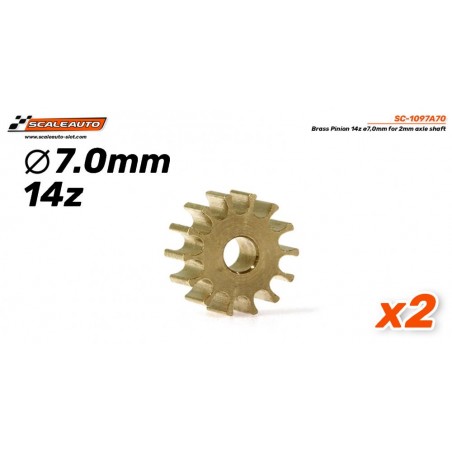 Scaleauto SC-1097A70 Piñón 13 dientes latón diam 7mm