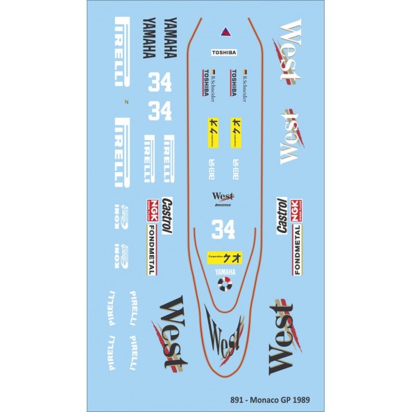 Mitoos M588 Calcas slot F1 Zakspeed 891 Monaco GP n34 West