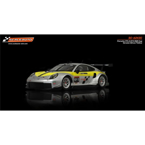 Scaleauto SC-6243C Porsche 991.2 RSR GT3 Cup Version Plata Amarillo