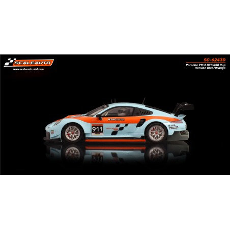 Scaleauto SC-6243D Porsche 991.2 RSR GT3 Cup Version Azul Naranja