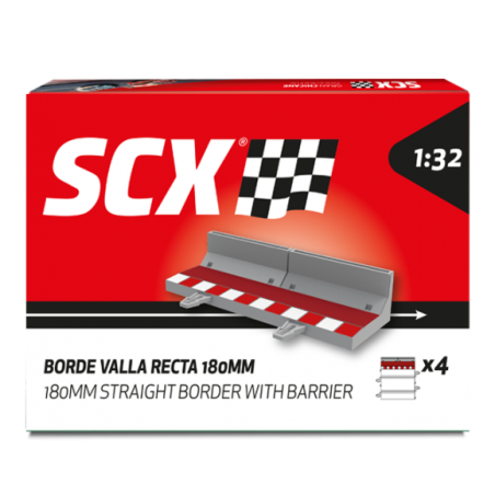 Scalextric U10488X200 Borde con valla recta 180mm