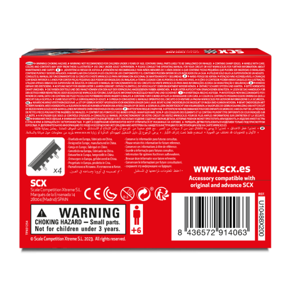 Scalextric U10488X200 Borde con valla recta 180mm