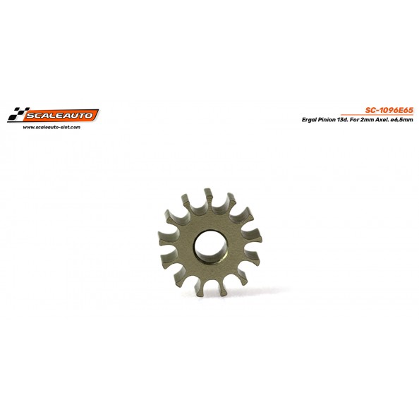 Scaleauto SC-1096E65 Piñón 13 dientes ergal diam 6.5mm