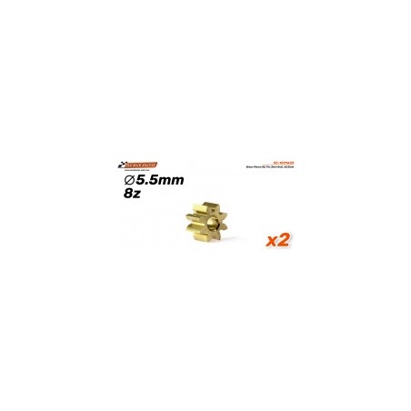 Scaleauto SC-1091A55 Piñón 8 dientes latón diam 5.5mm