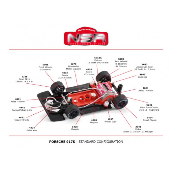 NSR-1132SW Porsche 917K doble finn kit en blanco