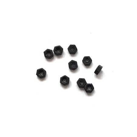 Tectime TT161 10 x Tuerca nylon negro M2