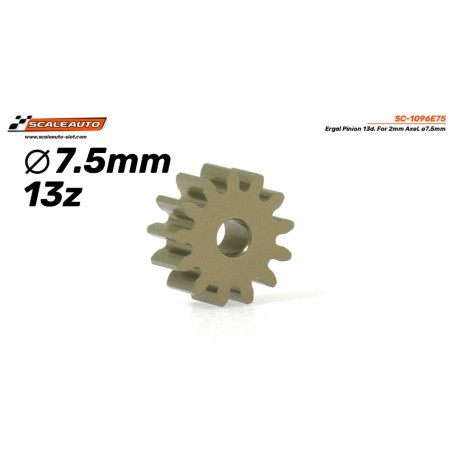 Scaleauto SC-1096E75 Piñón 13 dientes ergal diam 7.5mm