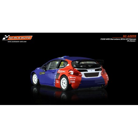 Scaleauto SC-6209R Peugeot 208 WRX Barcelona 2016 n21 Hansen -R chasis-