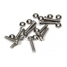 MITOOS M344 SET 10 TORNILLOS RANURADOS M2 x 10 + 10 TUECAS PLANAS M2
