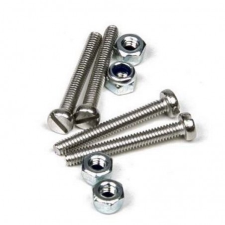 MITOOS M347 SET 4 TORNILLOS RANURADOS M2 x 15 + 4 TUERCAS BLOC M2