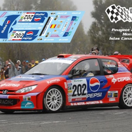 Decal Station DSC-xxxx-32 Calcas al agua Peugeot 206 WRC Monzon Canarias 2007