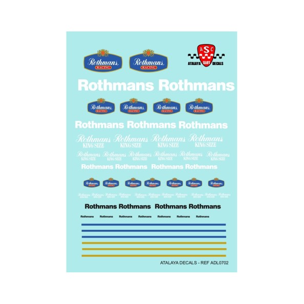 Atalaya Decals ADL0702 Calcas al agua ROTHMANS