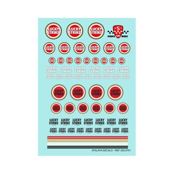 Atalaya Decals ADL0701 Calcas al agua LUCKY STRIKE