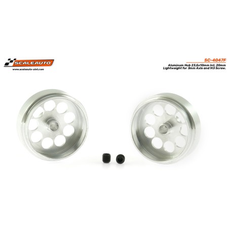 Scaleauto SC-4047F Llanta aluminio 23,5x10mm Ejes 3mm con Tornillo M3
