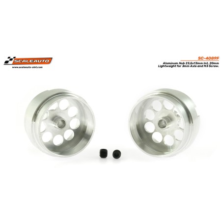 Scaleauto SC-4089F Llanta aluminio 23,5x13mm Ejes 3mm con Tornillo M3