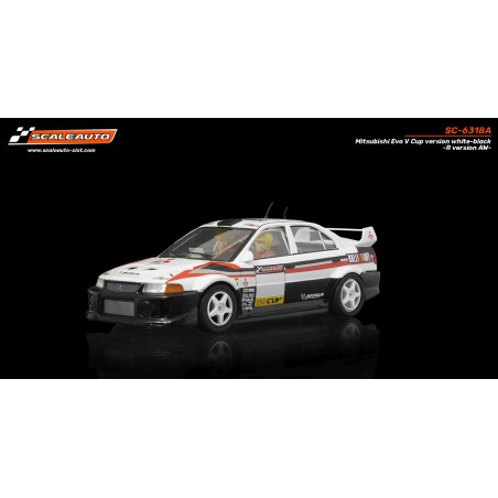 Scaleauto SC-6318A Mitsubishi Evo V Cup blanco negro R-Version