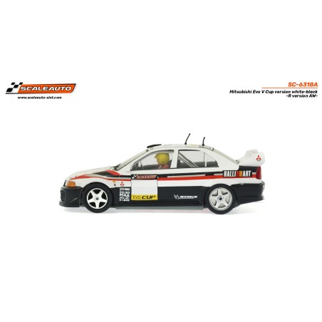 Scaleauto SC-6318A Mitsubishi Evo V Cup blanco negro R-Version