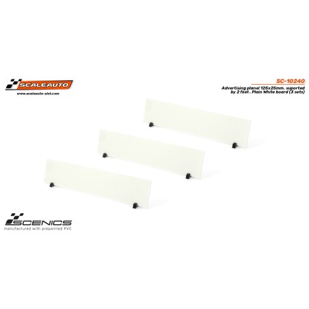 Scaleauto SC-10240 Paneles publicitarios en blanco 125x25 mm con soportes 3ud