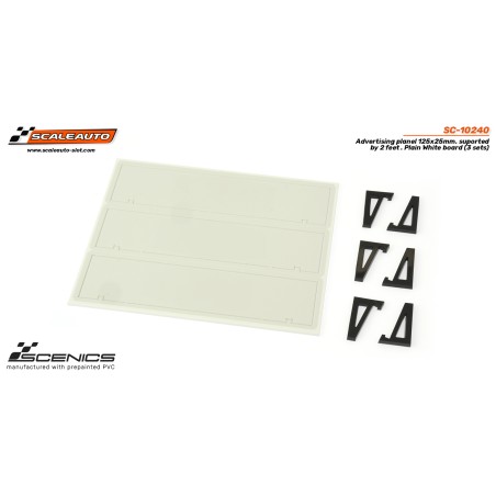 Scaleauto SC-10240 Paneles publicitarios en blanco 125x25 mm con soportes 3ud