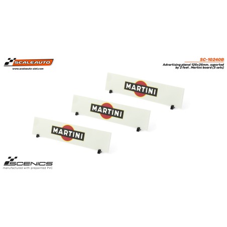 Scaleauto SC-10240B Paneles publicitarios Martini 125x25 mm con soportes 3ud