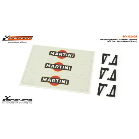 Scaleauto SC-10240B Paneles publicitarios Martini 125x25 mm con soportes 3ud
