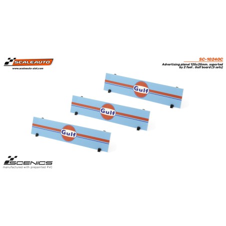 Scaleauto SC-10240C Paneles publicitarios Gulf 125x25 mm con soportes 3ud