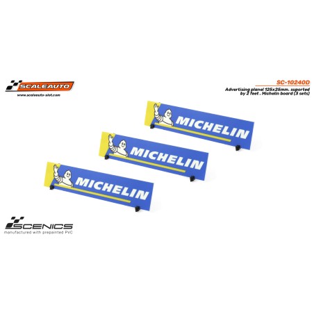Scaleauto SC-10240D Paneles publicitarios Michelin 125x25 mm con soportes 3ud