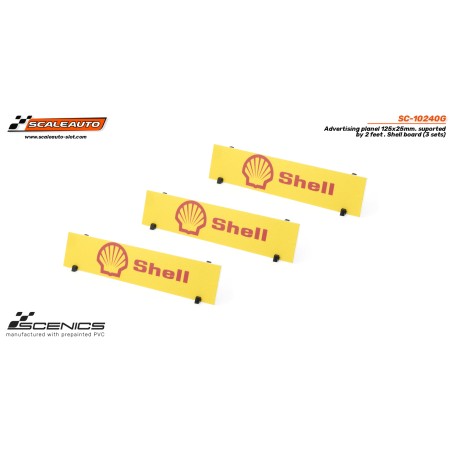 Scaleauto SC-10240G Paneles publicitarios Shell 125x25 mm con soportes 3ud