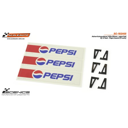 Scaleauto SC-10240I  Paneles publicitarios Pepsi 125x25 mm con soportes 3ud