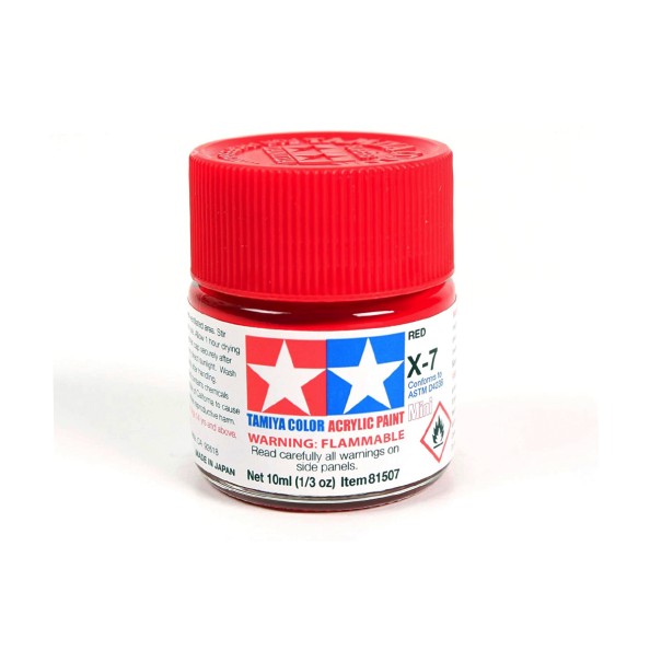 Tamiya TAM-81507 Pintura Acrílica 10 ml Rojo X-7