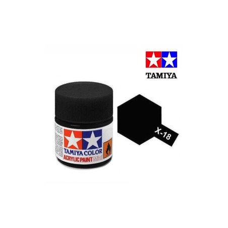 Tamiya TAM-81518 Pintura Acrílica 10 ml Negro Satinado X-18