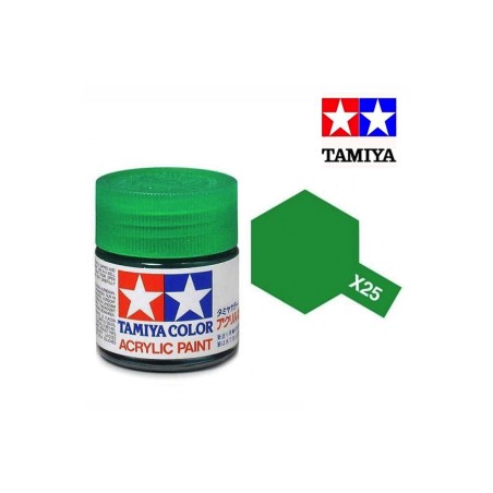 Tamiya TAM-81525 Pintura Acrílica 10 ml Verde Translucido X-25