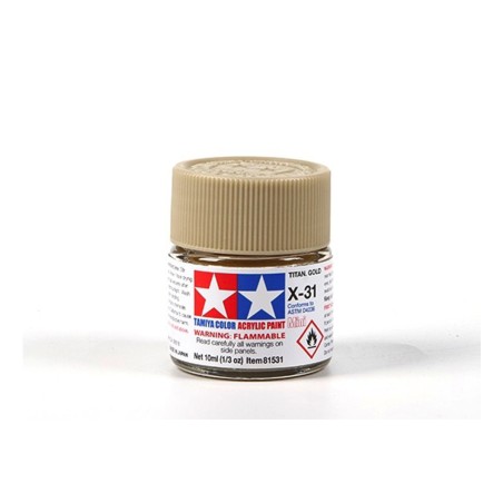 Tamiya TAM-81531 Pintura Acrílica 10 ml Dorado Titanio X-31