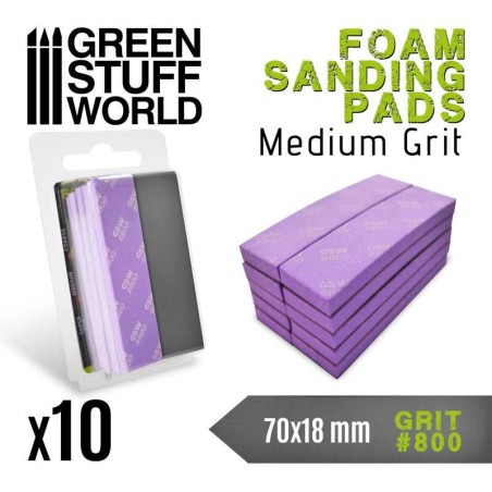 Green Stuff World Lija espuma Eva grano 800 (10 ud)