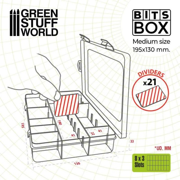 Green Stuff World Cajas almacenaje Bits Box Medium