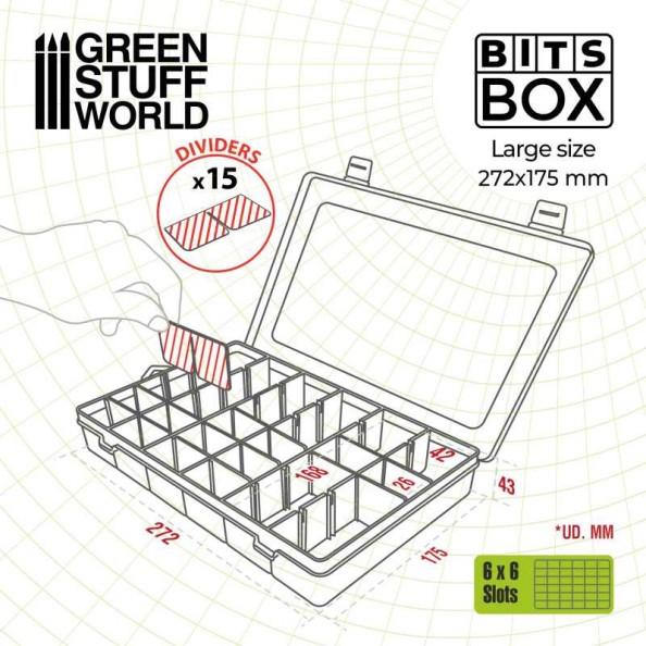Green Stuff World Cajas almacenaje Bits Box Grande