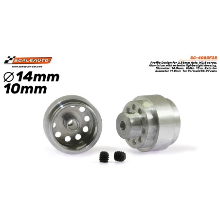 Scaleauto SC-4083F25 Llanta aluminio aligerada F1 90-97 delantera 14x10mm
