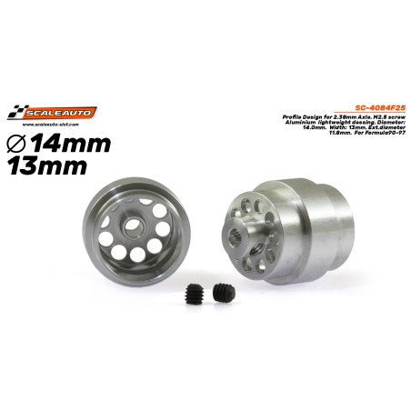 Scaleauto SC-4084F25 Llanta aluminio aligerada F1 90-97 trasera 14x13mm