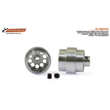 Scaleauto SC-4084F25 Llanta aluminio aligerada F1 90-97 trasera 14x13mm