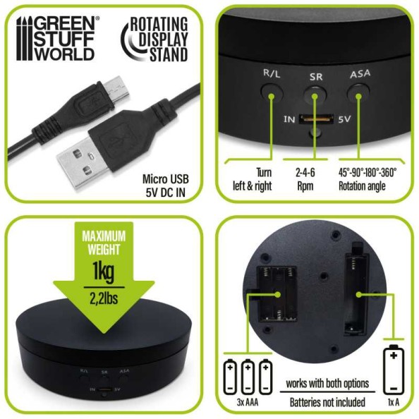Green Stuff World Base giratoria eléctrica 136mm