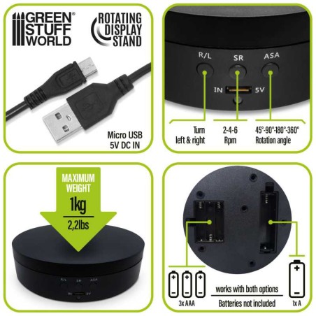 Green Stuff World Base giratoria eléctrica 136mm