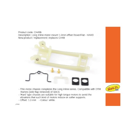 Slot.it SI-CH49B Soporte motor en linea motor Offset 1mm