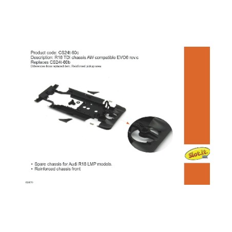 Slot.it CS24T60C Chasis Audi R18 TDI EVO6 REV3