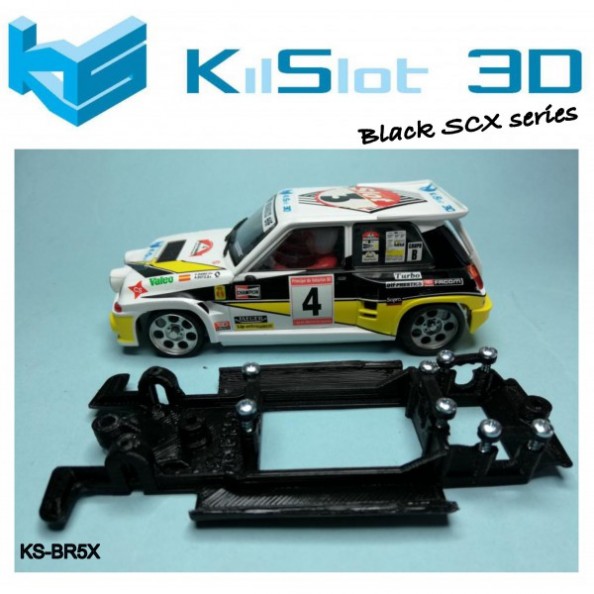 Kilslot BR5X Chasis 3d motor RX LINEAL BLACK RENAULT 5 MAXI TURBO SCX