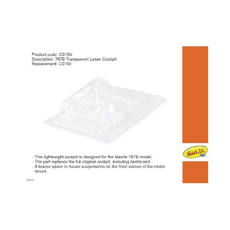 Slot.it CS15IX Cockpit lexan Mazda 787B