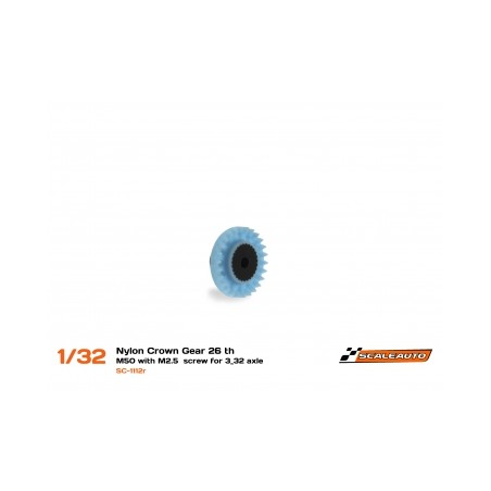 Scaleauto SC-1112R Corona 26 dientes en linea nylon azul